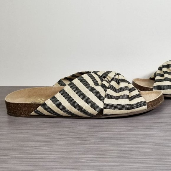 Vince Camuto Biminti Slide Sandal, Black/Natural Textile, Womens Size 11 M / 43 - Picture 7 of 10